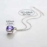 Trendy Glass Ball Pendant Necklace – Unisex Zinc Alloy Chain Link Design