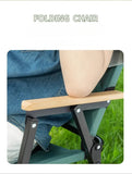 Foldable Wooden Beach Chair with Armrests – Heavy-Duty Outdoor Lounge Seating