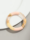 Pulsera de cuentas acrílicas bohemias para mujer: dije geométrico, moderna y liviana