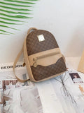 Checkered Pattern Shoulder Backpack – Large Capacity Crossbody Handbag for Women
