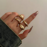 8-Piece Open Ring Set – Gold & Silver Stackable Fashion Rings for Women