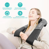 Heated Shiatsu Neck and Shoulder Massager – Deep Tissue Kneading with 3-Speed Settings