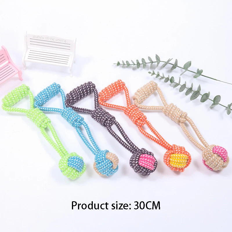 Cotton Rope Dog Chew Toy – Natural Dental Ball for Puppies & Small Dogs