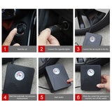 Portable 12V Car Air Compressor with LED Light and Tire Pressure Gauge