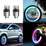 Motion-Activated LED Wheel Lights – Tire Valve Caps for Cars, Motorcycles & Bicycles
