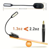LED Book Light for Bed Reading – Eye-Friendly, Dimmable, Portable Clip-On Light with USB Rechargeable Battery