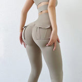 Women's High Waist Yoga Leggings with Pockets - Tummy Control Workout Pants for Gym & Running