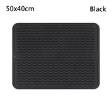 Alfombrilla de silicona para secar platos: alfombrilla de cocina antideslizante y reutilizable para un drenaje rápido del agua, lavable y multiusos