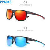 KDEAM Polarized Men's Sunglasses – Square Outdoor Sports Shades, Photochromic Lenses, Non-Slip Nose Pad, Full Accessories (KD530B18)