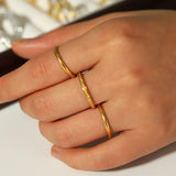Minimalist 18K Gold Plated Stainless Steel Knuckle Ring – Tarnish-Free & Waterproof
