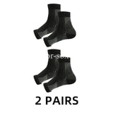 2 pares de calcetines de compresión para el tobillo: diseño de punta abierta para fascitis plantar y alivio del dolor