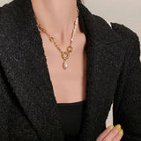 Gold-Filled Freshwater Pearl Lock Necklace for Women – Elegant Engagement Jewelry