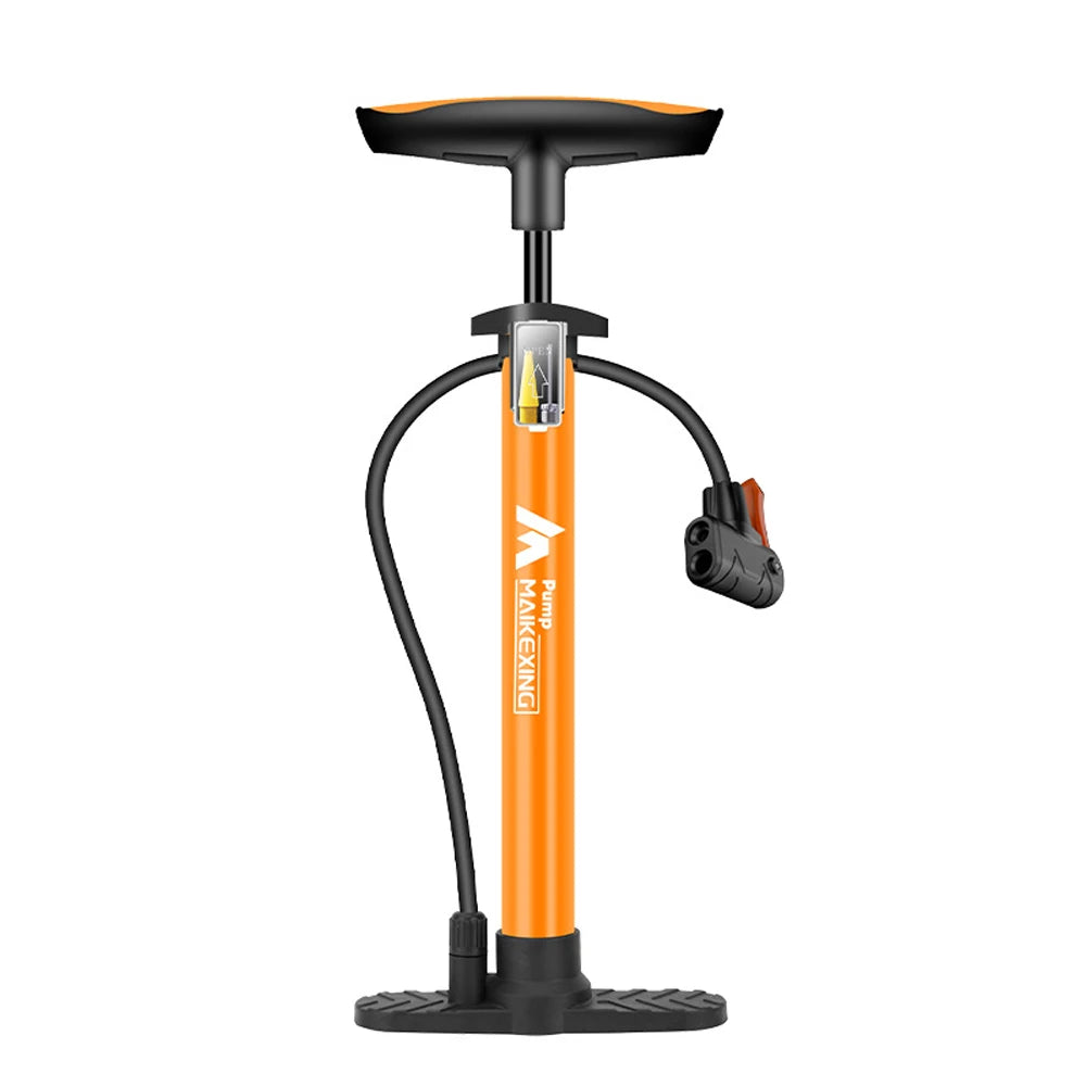Heavy-Duty Manual Air Pump with Pressure Gauge and Multi-Valve Nozzle