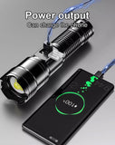 Ultra-Bright Rechargeable LED Flashlight with Zoom & Power Bank Function – Long-Range Waterproof Torch for Camping & Emergencies