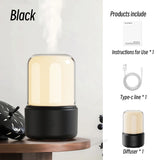 Difusor y humidificador de aroma ultrasónico con luz de vela de 120 ml: aceites esenciales, luz nocturna LED, alimentación por USB