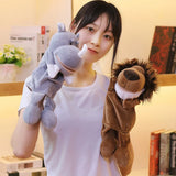 Cartoon Animal Hand Puppets - 35cm Plush Lion, Elephant & Pig Parent-Child Interactive Toys