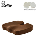 Memory Foam Coccyx Seat Cushion - U-Shaped Orthopedic Massage Pad for Car & Office