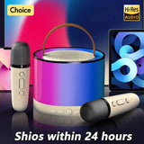 Portable Dual Microphone Bluetooth Karaoke Speaker with RGB Lights
