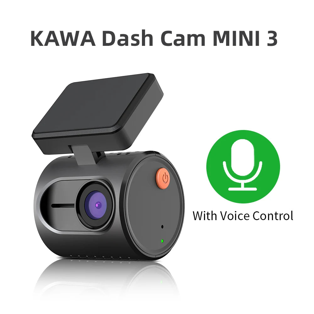 2K QHD Dash Cam with WiFi, Voice Control & Night Vision for Cars