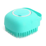 Pet Shampoo Brush with Massage Bristles - Silicone Bath Scrubber for Dogs & Cats