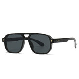 SHAUNA Gafas de sol cuadradas con doble puente retro para mujer, con tonos degradados, UV400, marca de moda, diseñador, remaches, gafas de sol para hombre
