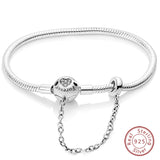 925 Sterling Silver Charm Bracelet for Women – Heart, Star, Moon & More