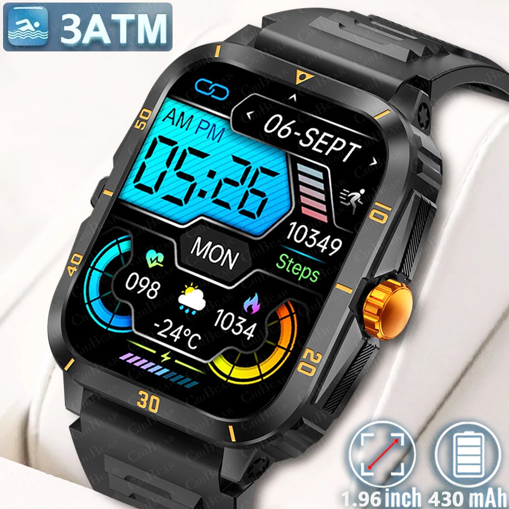 Military Smart Watch with GPS & Bluetooth Calling - 100+ Sports Modes, 3ATM Waterproof