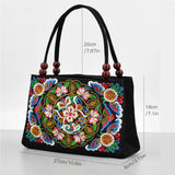 Floral Embroidered Canvas Handbag – Stylish Zipper Tote for Women