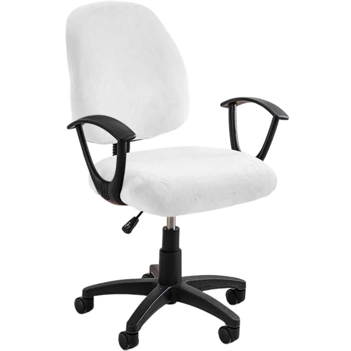 Funda de terciopelo elástico para asiento de silla de ordenador: funda universal de 2 piezas para sillas de oficina y giratorias
