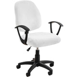 Funda de terciopelo elástico para asiento de silla de ordenador: funda universal de 2 piezas para sillas de oficina y giratorias