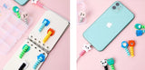 Juego de 4 protectores de cable con dibujos de animales, minicubierta para cable y enrollador de cable de carga