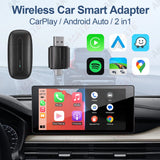 2-in-1 Wireless CarPlay & Android Auto Adapter – USB/Type-C Plug & Play