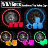 Glow-in-the-Dark Multi-Color Tire Valve Caps – Fluorescent Stem Covers for Cars, Motorcycles & Bicycles