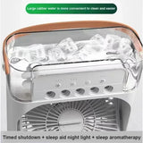 3-in-1 Portable USB Air Cooler - Mini Humidifier Fan with LED Night Light
