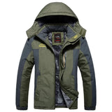 Men’s Fleece-Lined Winter Jacket with Detachable Hood – Patchwork Outdoor Coat
