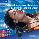 Auriculares de conducción ósea POLVCDG IPX8 32 GB Auriculares inalámbricos Bluetooth 5.3 con micrófono Impermeable Natación 2024 Nuevo