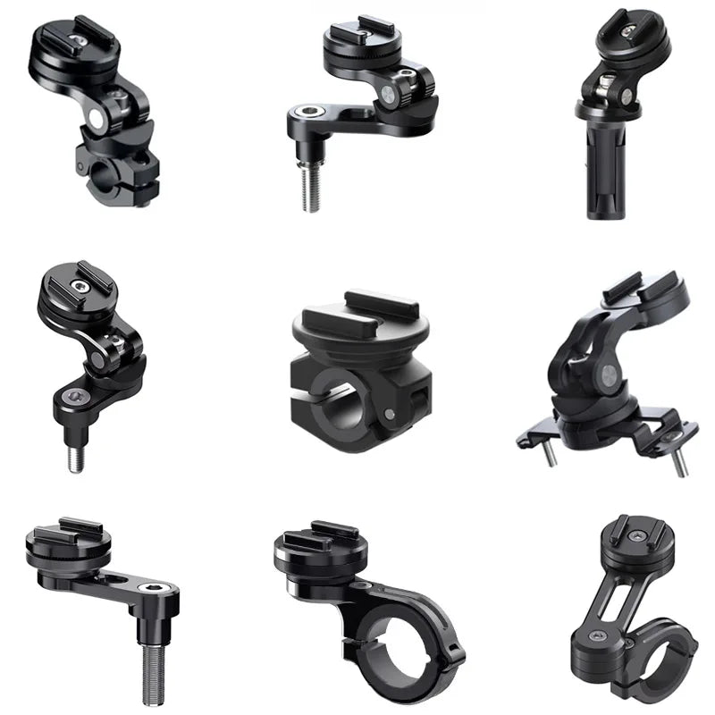 Universal Motorcycle Phone Holder – Adjustable Mount for Handlebar, Stem, and Mirror with Gravity Expansion