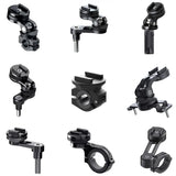 Universal Motorcycle Phone Holder – Adjustable Mount for Handlebar, Stem, and Mirror with Gravity Expansion