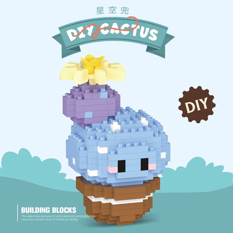 Mini Cactus Succulent Building Block Set – Educational DIY Toy