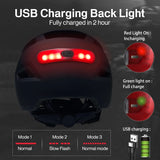 USB Rechargeable Bike Helmet with LED Tail Light - Lightweight MTB/Road Cycling Helmet
