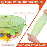 Reusable Silicone Stretch Lids – Airtight Food Covers for Bowls & Containers (6-Piece Set)