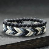 Adjustable Natural Stone Beaded Bracelet for Men – Handmade Yoga & Meditation Accessory