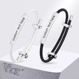 Custom Engraved Stainless Steel Name Bracelet for Men – Adjustable Link Chain