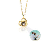 Personalized Photo Projection Necklace with Rose Pendant