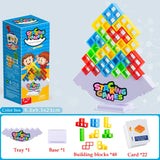 Tetra Tower Balance Stacking Game - 48-Piece Family Board Game for Kids & Adults