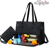 Insulated PU Lunch Handbag for Women – Stylish Box-Shaped Lunch Bag