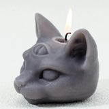 Three-Eyed Cat Gothic Scented Candle – Halloween Aromatherapy & Home Décor