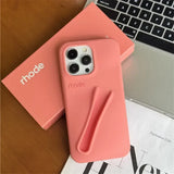Estuche Rhode para iPhone 14 Pro y 15 Pro: funda de silicona suave con soporte para brillo de labios y lápiz labial, diseño mate y antideslizante