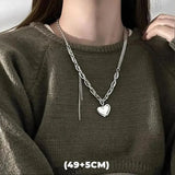 💎 Collar de doble capa con estrella de circonita estilo hip hop: cadena colgante de acero de titanio de moda para hombres y mujeres 💎