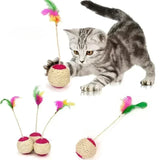 Natural Sisal Rope Cat Toy Ball – Interactive Scratcher & Play Ball for Cats